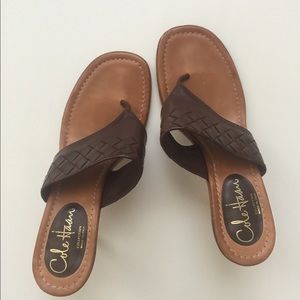 ‘Cole Haan’ Leather Brown Sippers